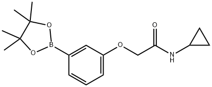 N-cyclopropyl-2-(3-(4,4,5,5-tetramethyl-1,3,2-dioxaborolan-2-yl)phenoxy)acetamide Structure