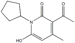 3-acetyl-1-cyclopentyl-6-hydroxy-4-methylpyridin-2(1H)-one结构式