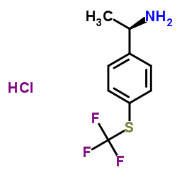 (R)-1-(4-((trifluoromethyl)thio)phenyl)ethanamine hydrochloride structure