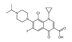 8-chloro-1-cyclopropyl-6-fluoro-4-oxo-7-(4-propan-2-ylpiperazin-1-yl)quinoline-3-carboxylic acid结构式