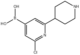 2-Chloro-6-(piperidin-4-yl)pyridine-4-boronic acid结构式
