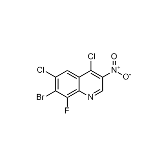 7-溴-4,6-二氯-8-氟-3-硝基喹啉结构式