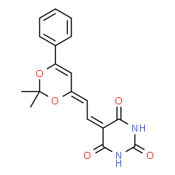 5-[2-(2,2-dimethyl-6-phenyl-4H-1,3-dioxin-4-ylidene)ethylidene]-2,4,6(1H,3H,5H)-pyrimidinetrione结构式