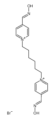 4,4'-bis-(hydroxyimino-methyl)-1,1'-hexanediyl-bis-pyridinium, dibromide Structure