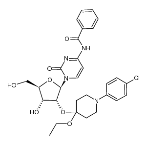 4-N-Benzoyl-2'-O-[1-(4-chlorophenyl)-4-ethoxypiperidin-4-yl]cytidine Structure