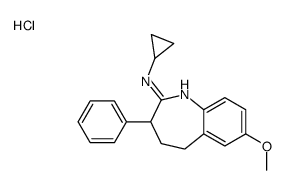 N-cyclopropyl-7-methoxy-3-phenyl-4,5-dihydro-3H-1-benzazepin-2-amine,hydrochloride结构式