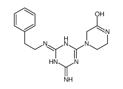 4-[4-amino-6-(2-phenylethylamino)-1,3,5-triazin-2-yl]piperazin-2-one结构式