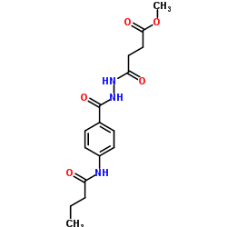 Methyl 4-{2-[4-(butyrylamino)benzoyl]hydrazino}-4-oxobutanoate Structure