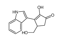 2-hydroxy-4-(hydroxymethyl)-3-(1H-indol-3-yl)cyclopent-2-en-1-one结构式