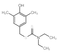 Carbamodithioic acid,diethyl-, (4-hydroxy-3,5-dimethylphenyl)methyl ester (9CI) Structure