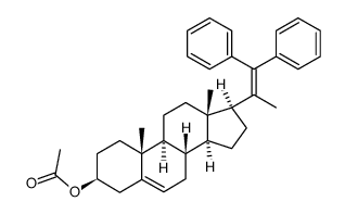 3β-acetoxy-20-methyl-21.21-diphenyl-pregnadiene-(5.20)结构式