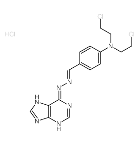 N-[[4-[bis(2-chloroethyl)amino]phenyl]methylideneamino]-5H-purin-6-amine structure