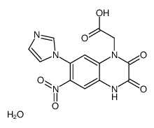 2-(7-imidazol-1-yl-6-nitro-2,3-dioxo-4H-quinoxalin-1-yl)acetic acid,hydrate Structure