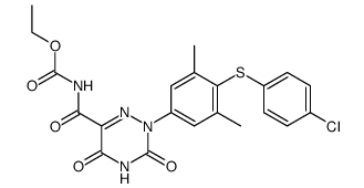 {2-[4-(4-chloro-phenylsulfanyl)-3,5-dimethyl-phenyl]-3,5-dioxo-2,3,4,5-tetrahydro-[1,2,4]triazine-6-carbonyl}-carbamic acid ethyl ester Structure