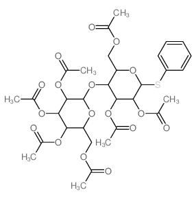 b-D-Glucopyranoside,phenyl 4-O-(2,3,4,6-tetra-O-acetyl-a-D-glucopyranosyl)-1-thio-, 2,3,6-triacetate结构式