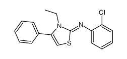 N-(2-chlorophenyl)-3-ethyl-4-phenyl-1,3-thiazol-2-imine结构式