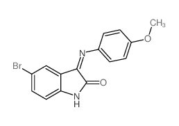 2H-Indol-2-one,5-bromo-1,3-dihydro-3-[(4-methoxyphenyl)imino]- Structure