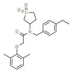 2-(2,6-dimethylphenoxy)-N-(1,1-dioxidotetrahydrothiophen-3-yl)-N-(4-ethylbenzyl)acetamide结构式