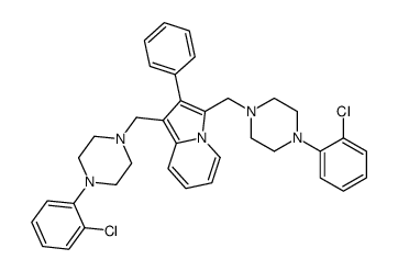 1,3-bis[[4-(2-chlorophenyl)piperazin-1-yl]methyl]-2-phenylindolizine Structure