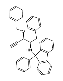 N-((2R,3R)-3-(benzyloxy)-1-phenylpent-4-yn-2-yl)-9-phenyl-9H-fluoren-9-amine Structure