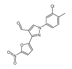 1-(3-chloro-4-methyl-phenyl)-3-(5-nitro-furan-2-yl)-1H-pyrazole-4-carbaldehyde结构式