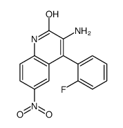 3-amino-4-(2-fluorophenyl)-6-nitro-1H-quinolin-2-one结构式