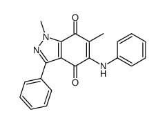 5-anilino-1,6-dimethyl-3-phenylindazole-4,7-dione结构式