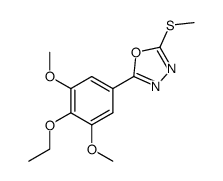 2-(4-ethoxy-3,5-dimethoxy-phenyl)-5-methylsulfanyl-[1,3,4]oxadiazole结构式