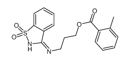 3-[(1,1-dioxo-1,2-benzothiazol-3-yl)amino]propyl 2-methylbenzoate结构式