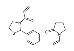 1-ethenylpyrrolidin-2-one,1-(2-phenyl-1,3-thiazolidin-3-yl)prop-2-en-1-one Structure