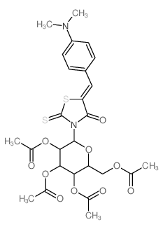 4-Thiazolidinone,5-[[4-(dimethylamino)phenyl]methylene]-3-(2,3,4,6-tetra-O-acetyl-b-D-glucopyranosyl)-2-thioxo-结构式