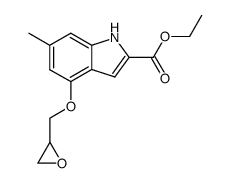 4-(2,3-epoxypropoxy)-2-ethoxycarbonyl-6-methyl-indole结构式