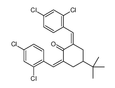 4-tert-butyl-2,6-bis[(2,4-dichlorophenyl)methylidene]cyclohexan-1-one结构式