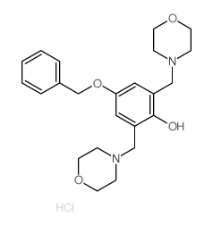 Phenol,2,6-bis(4-morpholinylmethyl)-4-(phenylmethoxy)-, hydrochloride (1:2)结构式