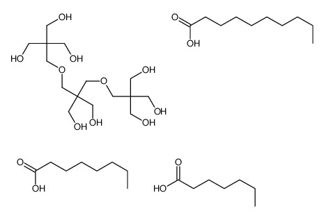 decanoic acid,heptanoic acid,2-[[3-hydroxy-2-[[3-hydroxy-2,2-bis(hydroxymethyl)propoxy]methyl]-2-(hydroxymethyl)propoxy]methyl]-2-(hydroxymethyl)propane-1,3-diol,octanoic acid Structure