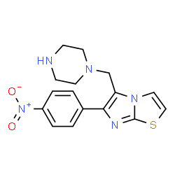 6-(4-NITROPHENYL)-5-PIPERAZIN-1-YLMETHYL-IMIDAZO-[2,1-B]THIAZOLE结构式