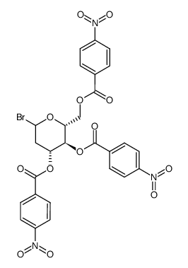 2-deoxy-3,4,6-tris-O-(4-nitrobenzoyl)-D-arabino-hexopyranosyl bromide Structure