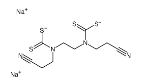 Ethylenebis[N-(2-cyanoethyl)dithiocarbamic acid]disodium salt structure