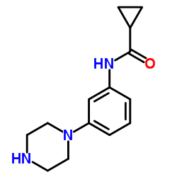 Cyclopropanecarboxamide, N-[3-(1-piperazinyl)phenyl]- (9CI) structure