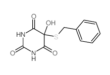 2,4,6(1H,3H,5H)-Pyrimidinetrione,5-hydroxy-5-[(phenylmethyl)thio]- Structure