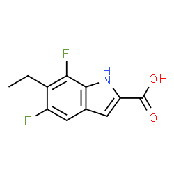 1H-Indole-2-carboxylicacid,6-ethyl-5,7-difluoro-(9CI)结构式