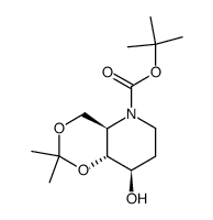 (4aR,8R,8aR)-tert-butyl hexahydro-8-hydroxy-2,2-dimethyl[1,3]dioxino[5,4-b]pyridine-5-carboxylate Structure