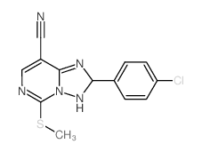 8-(4-chlorophenyl)-2-methylsulfanyl-1,3,7,9-tetrazabicyclo[4.3.0]nona-2,4,6-triene-5-carbonitrile结构式