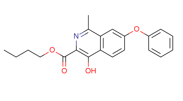 4-Hydroxy-1-methyl-7-phenoxy-isoquinoline-3-carboxylic acid butyl ester structure