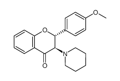 (2R,3R)-2-(4-methoxyphenyl)-3-(piperidin-1-yl)chroman-4-one结构式