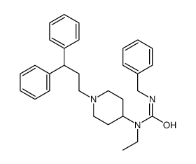 3-benzyl-1-[1-(3,3-diphenylpropyl)piperidin-4-yl]-1-ethylurea结构式