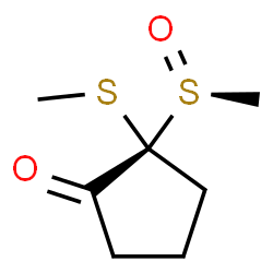 Cyclopentanone, 2-[(R)-methylsulfinyl]-2-(methylthio)-, (2R)-rel- (9CI)结构式