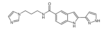 N-[3-(1H-imidazol-1-yl)propyl]-2-(1H-pyrazol-3-yl)-1H-indole-5-carboxamide Structure