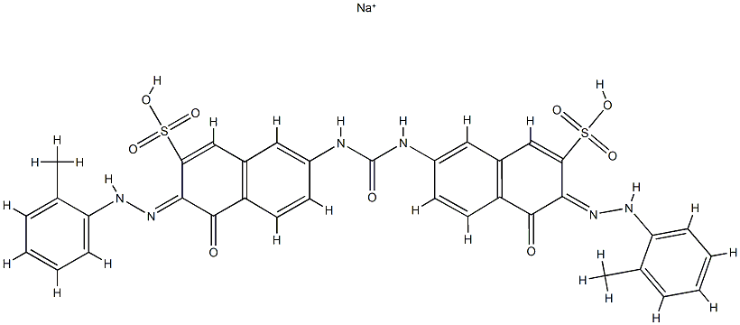 7,7'-(carbonyldiimino)bis[4-hydroxy-3-[(o-tolyl)azo]naphthalene-2-sulphonic] acid, sodium salt structure