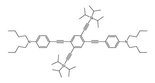 2,5-bis[(4'-N,N-dibutylaminophenyl)ethynyl]-1,4-bis[(triisopropylsilyl)ethynyl]benzene结构式